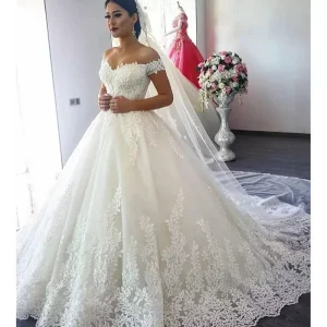 Abito da sposa Vestido De Noiva 2023 in tulle con spalle scoperte