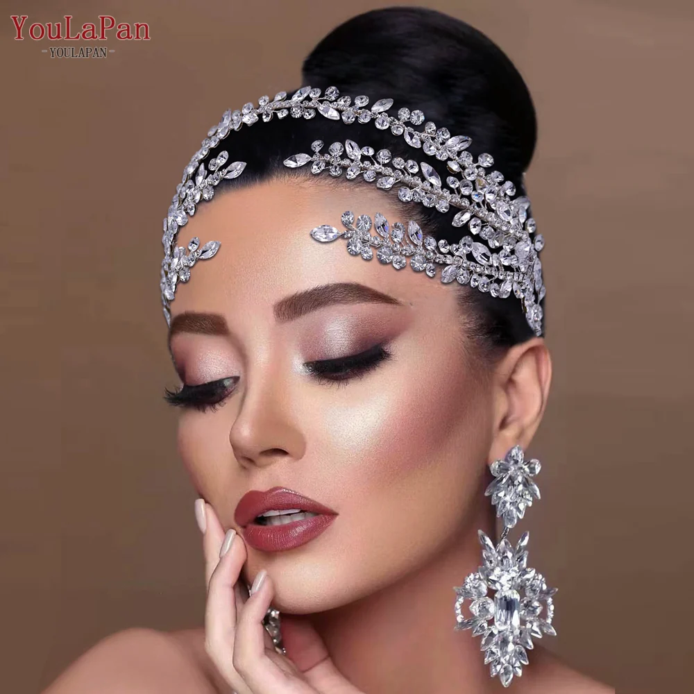 Fascia per Capelli Nuziale di Lusso a Forma di Fiore Fatto a Mano con Strass - immagine 2