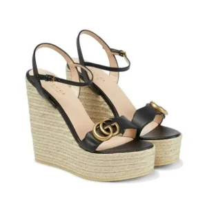 Gucci - Sandali Aitana con zeppe - Nero