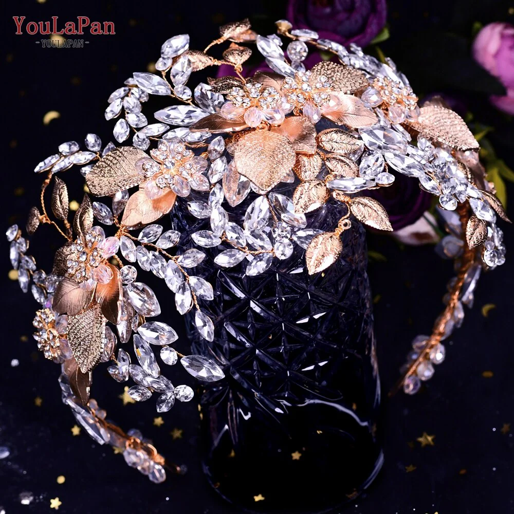 Fascia per capelli Nuziale con Strass a Forma di Fiore Fatto a Mano con Cristalli per un Look di Lusso" - immagine 3