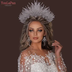 Fasce per capelli Corona da sposa di lusso fatti a mano con perle e cristalli
