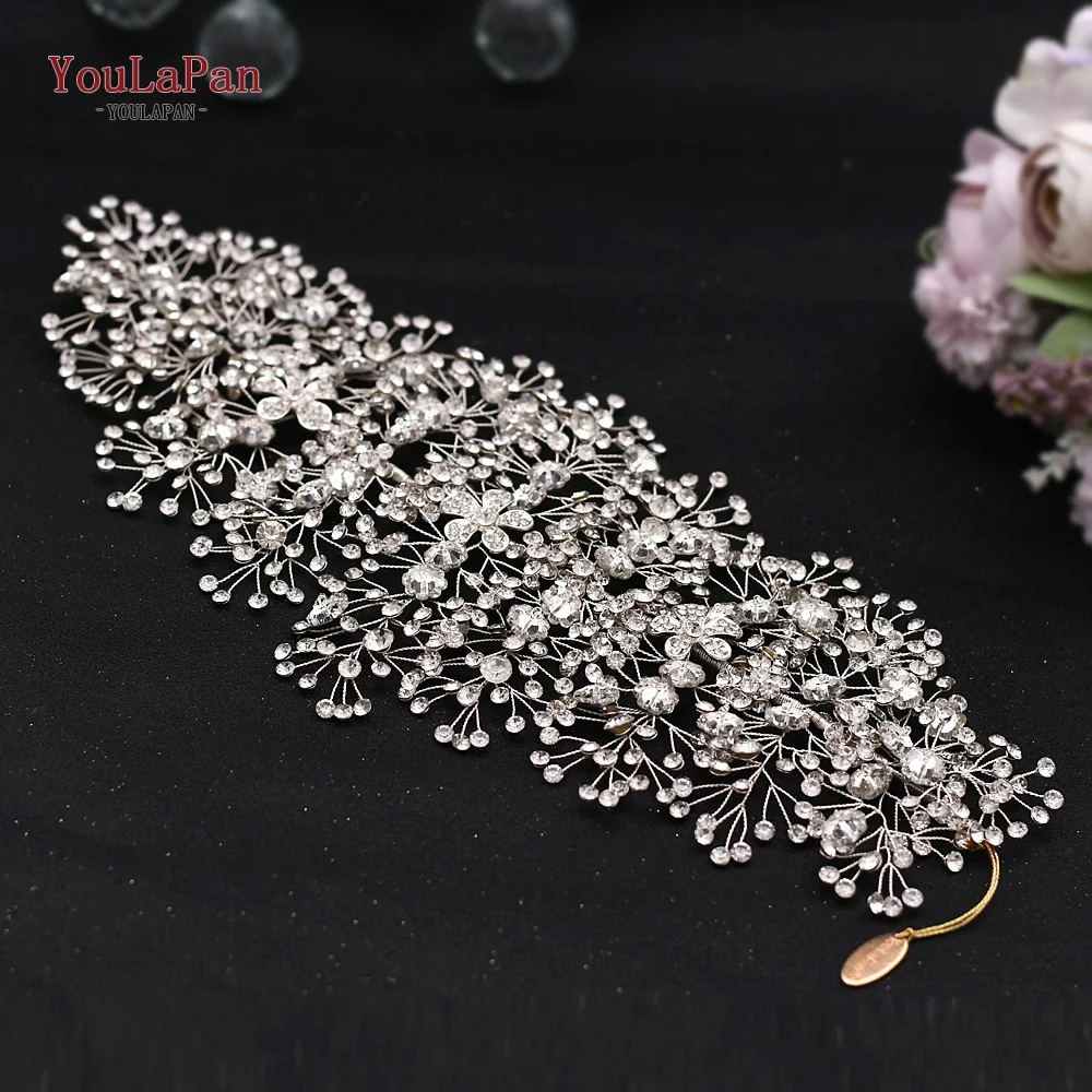 Fascia per capelli Nuziale con Strass a Forma di Fiore Fatto a Mano con Cristalli per un Look di Lusso" - immagine 4