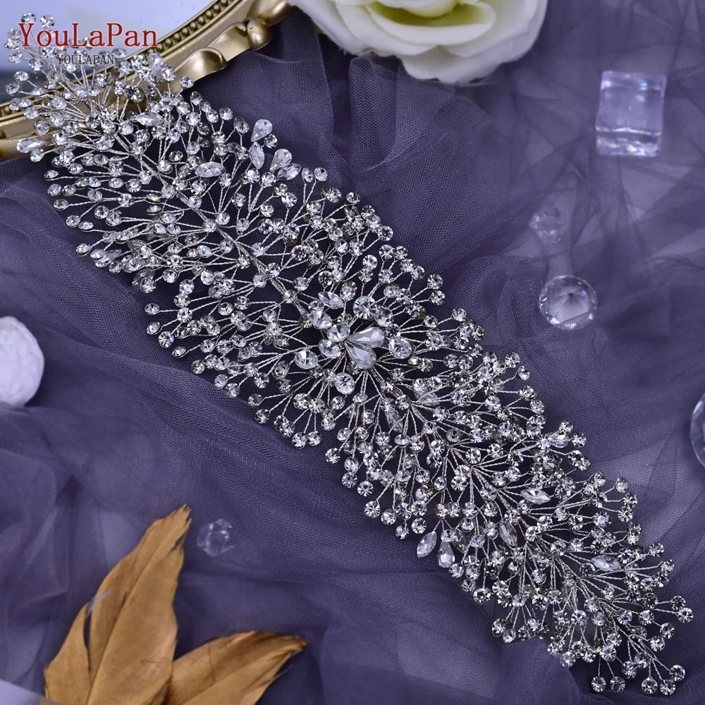 Fascia per capelli Nuziale con Strass a Forma di Fiore Fatto a Mano con Cristalli per un Look di Lusso" - immagine 8