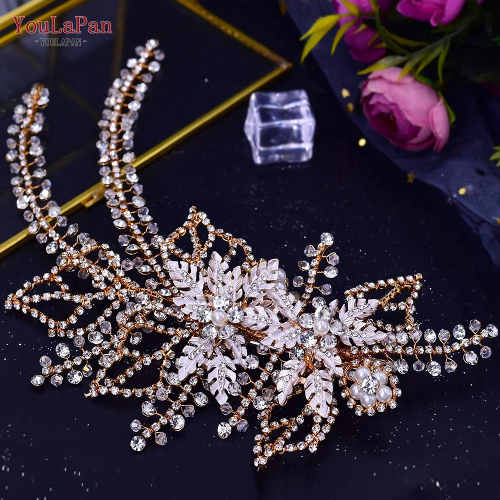 Diadema sposa di lusso con strass e cristalli - immagine 4