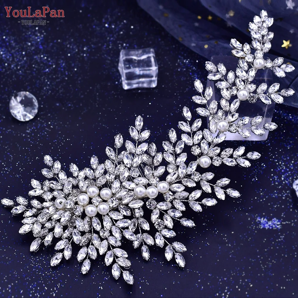 Diadema sposa di lusso con strass e cristalli - immagine 6