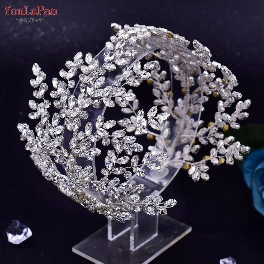 Fascia per Capelli Nuziale di Lusso a Forma di Fiore Fatto a Mano con Strass - immagine 8