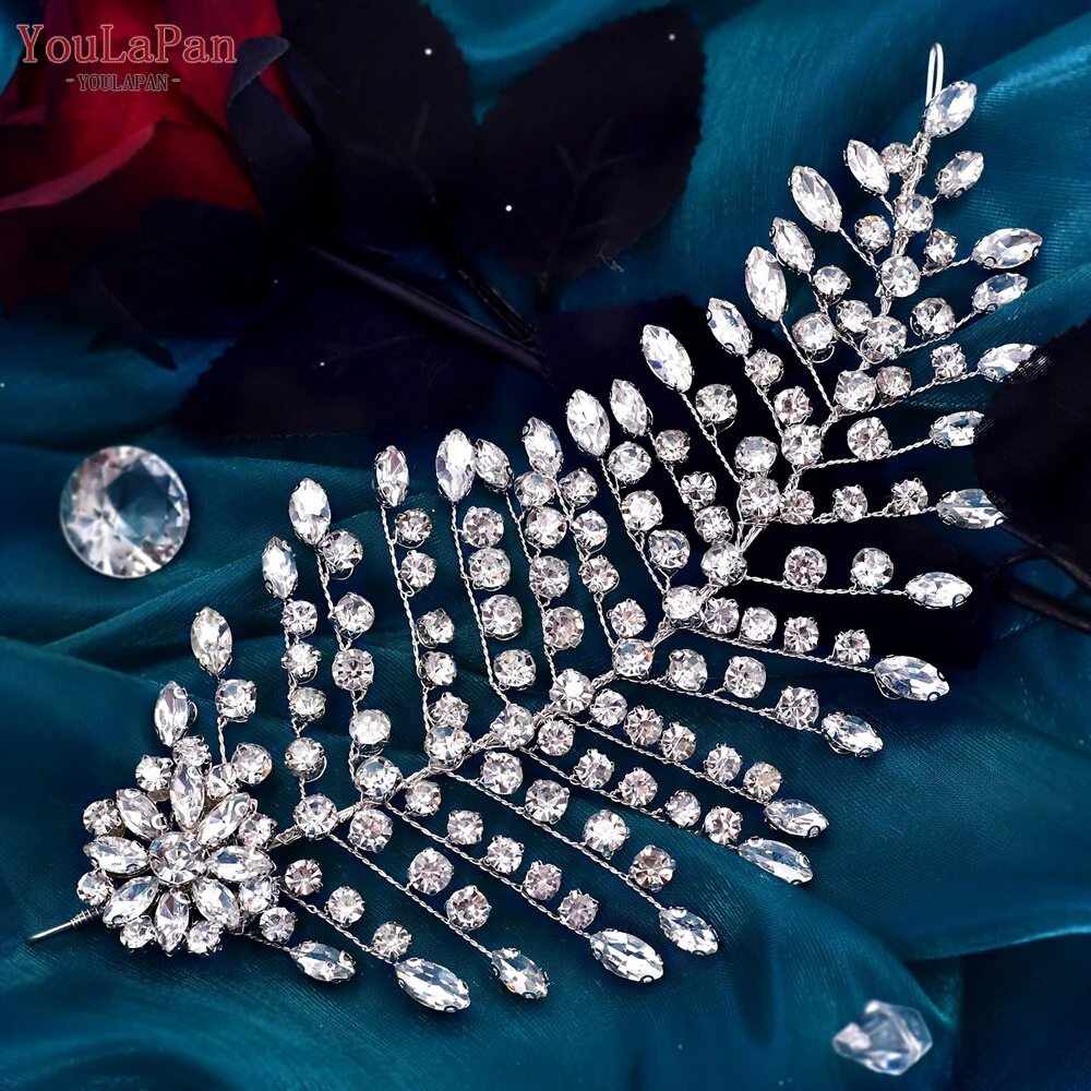Diadema sposa di lusso con strass e cristalli - immagine 8
