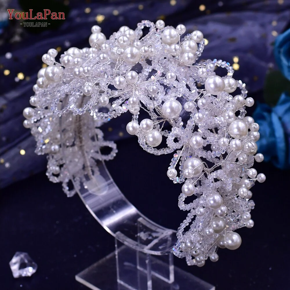 Fascia per Capelli Nuziale di Lusso a Forma di Fiore Fatto a Mano con Strass - immagine 7