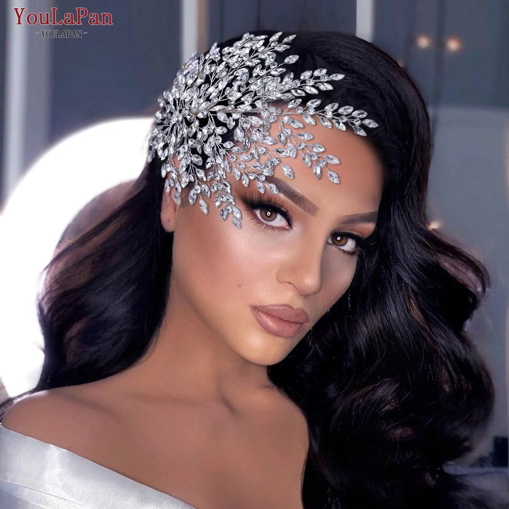 Diadema sposa di lusso con strass e cristalli