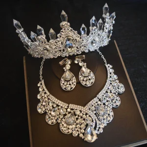 Accessori capelli sposa Set di corona, collana e orecchini da Sposa - Accessori per Acconciature da Matrimonio